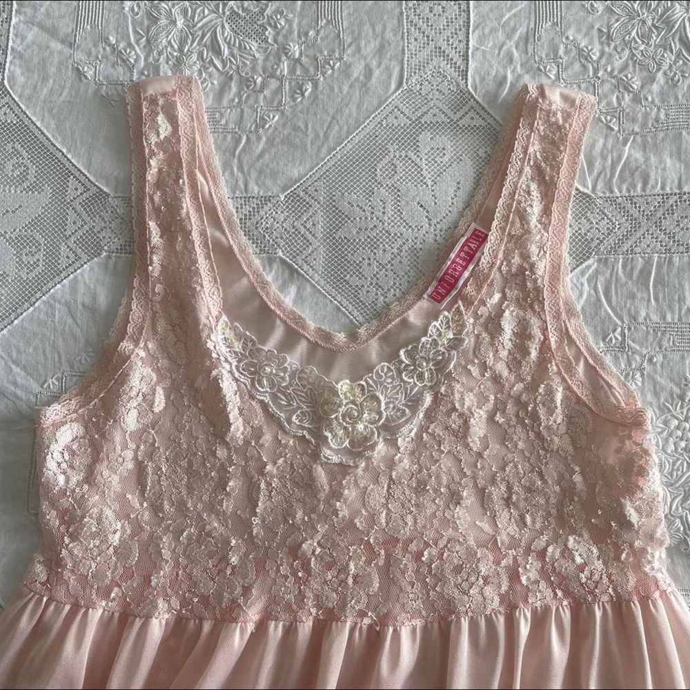 Vintage Pink Lace Slip Dress